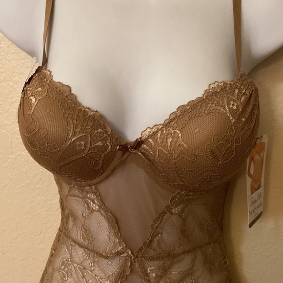 Rene rofe lingerie bodysuit push-up medium tan color - Picture 4 of 9